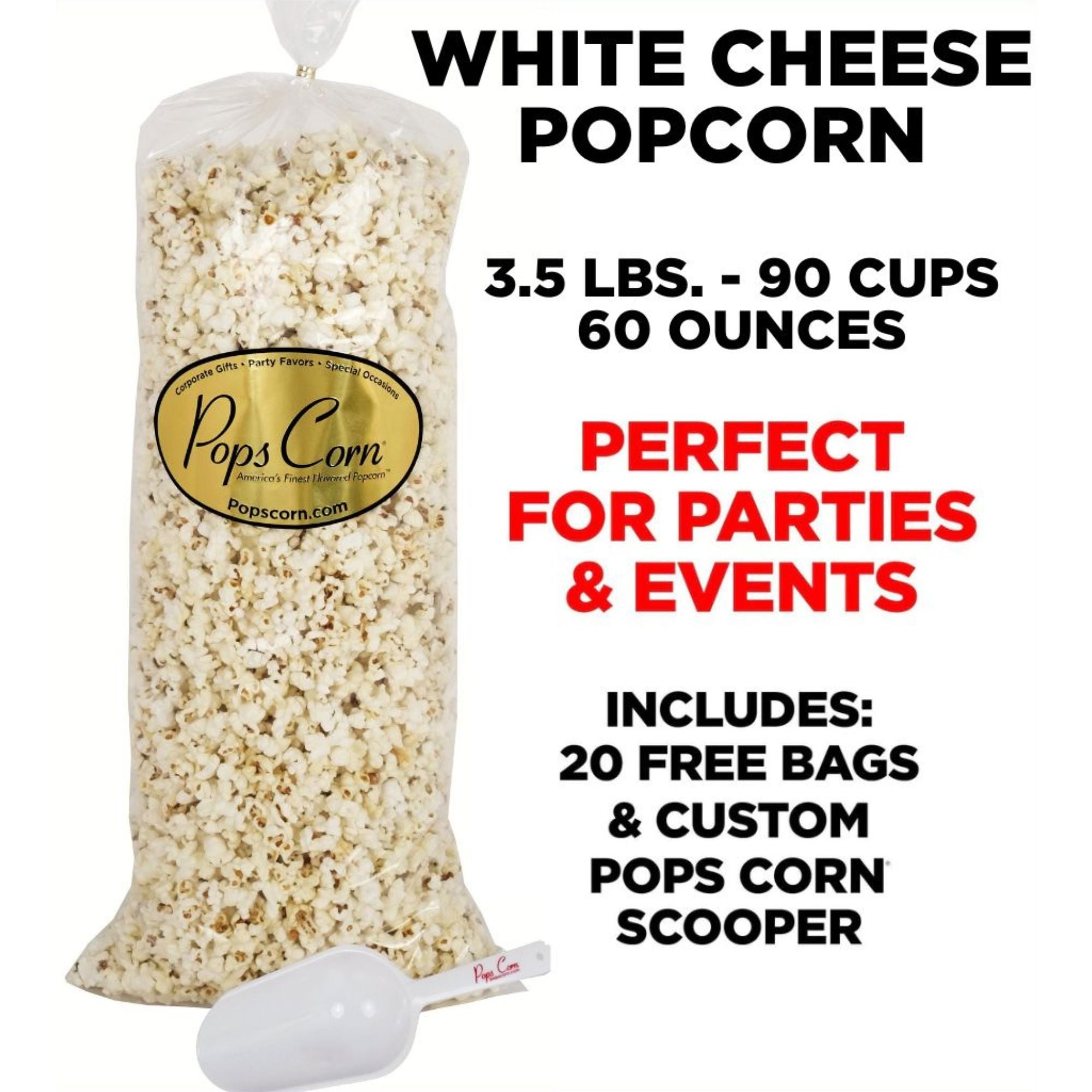 Bulk Gourmet White Cheese Popcorn Bulk Bags Pops Corn
