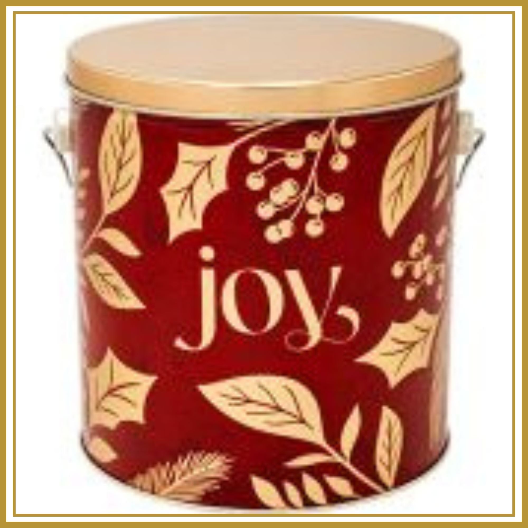 1 Gallon Joy-Free Shipping Holiday Tin Pops Corn