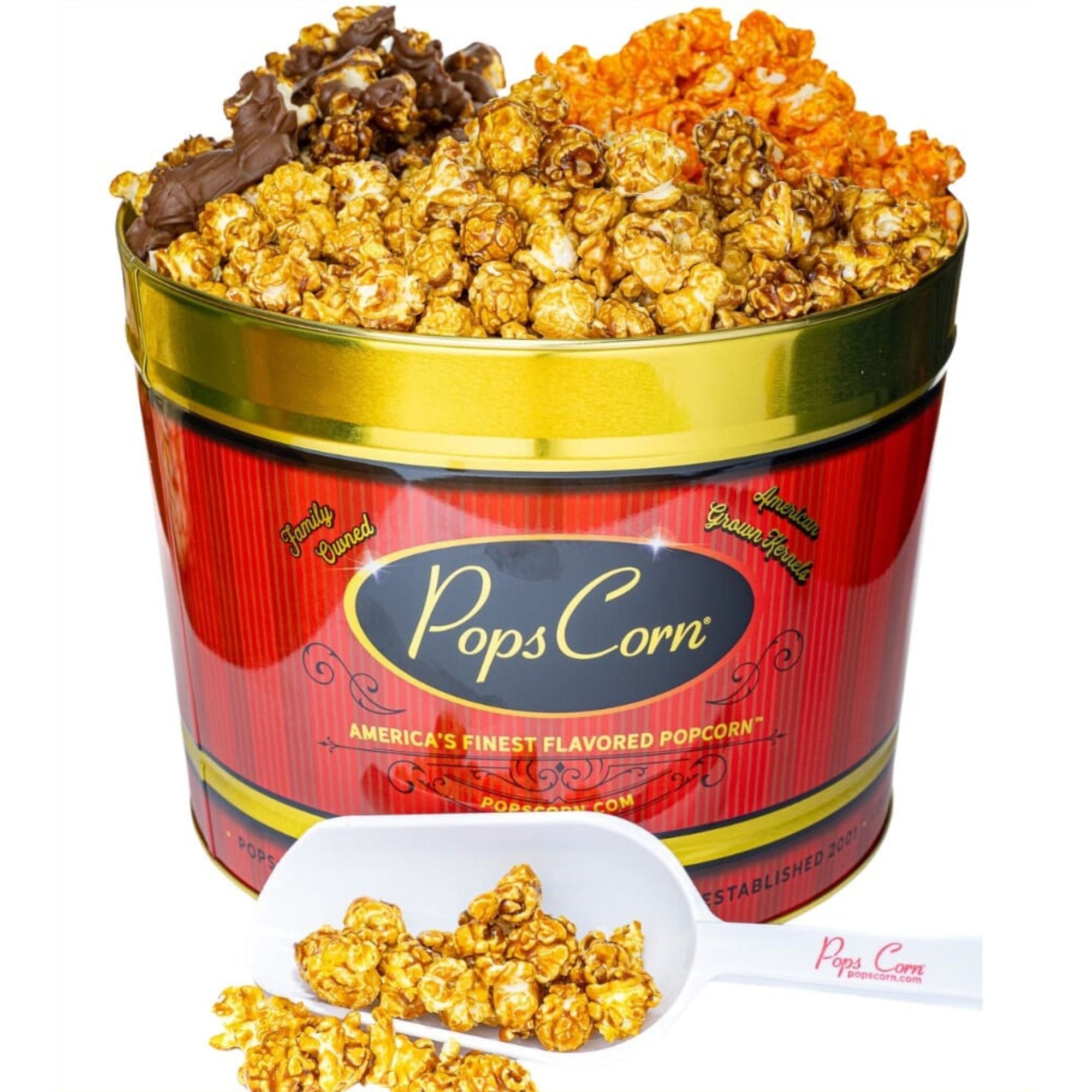 Large 2 Gallon Pops Corn Gourmet Tin -You choose any 3 Flavors! - Free Shipping Valentine&