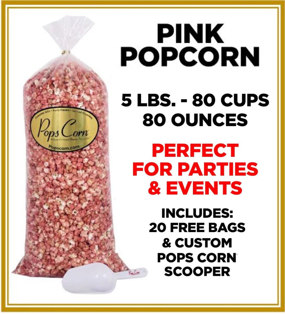 Bulk Pink Gourmet Popcorn Pops Bulk Popcorn Bags. Made fresh to order! ?✔ Pops Corn