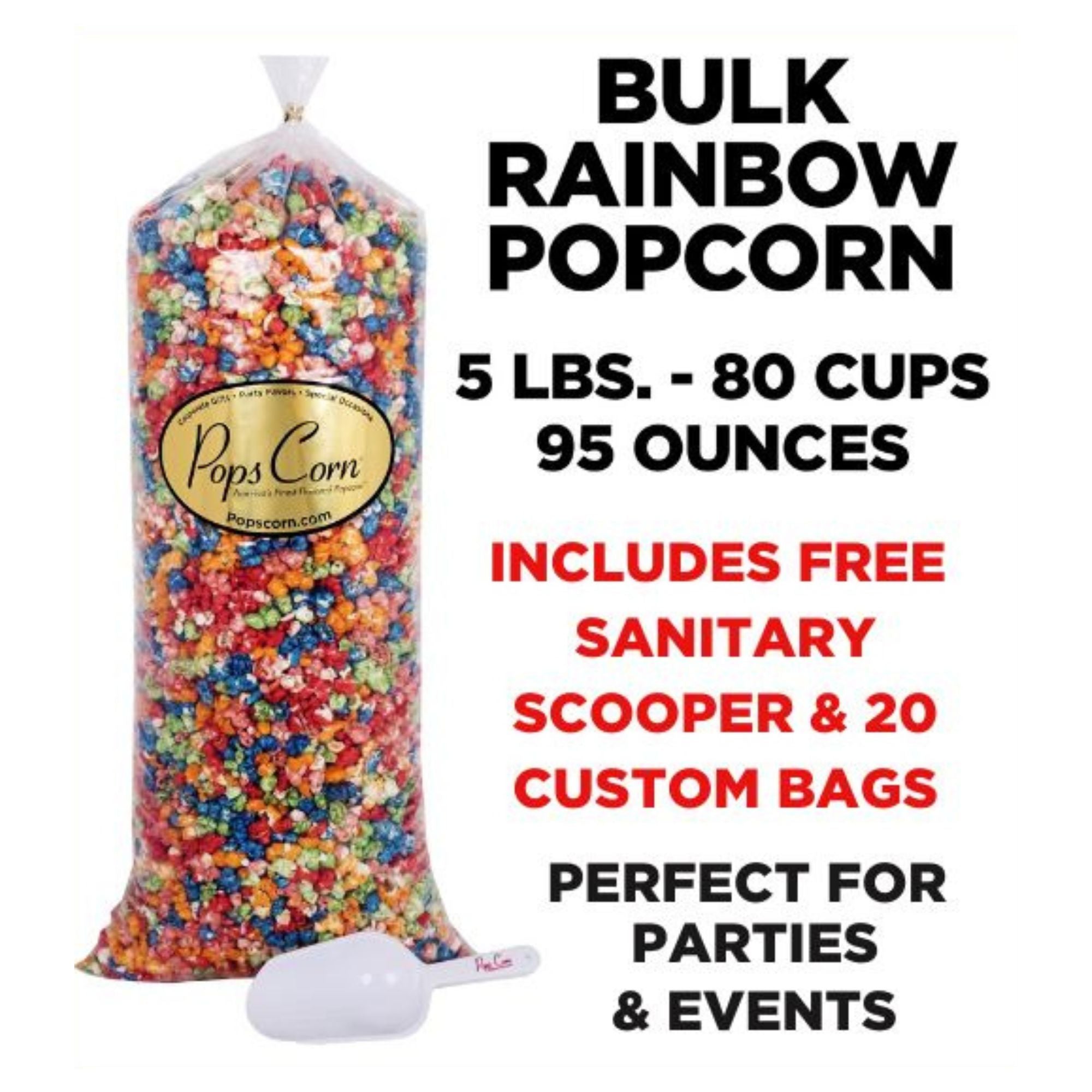 Bulk Rainbow Gourmet Popcorn Bulk Bags Pops Corn