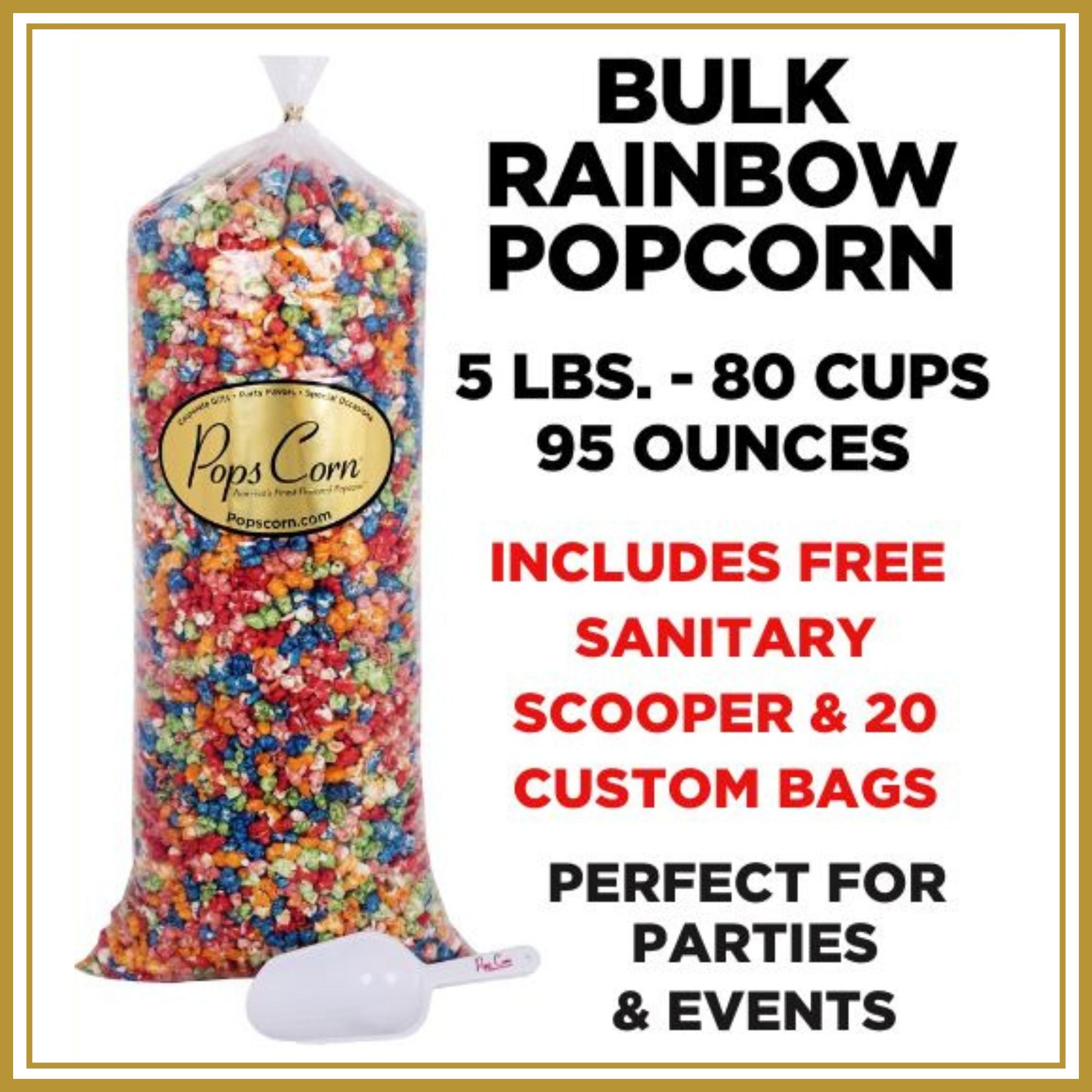Bulk Rainbow Gourmet Popcorn Bulk Bags Pops Corn