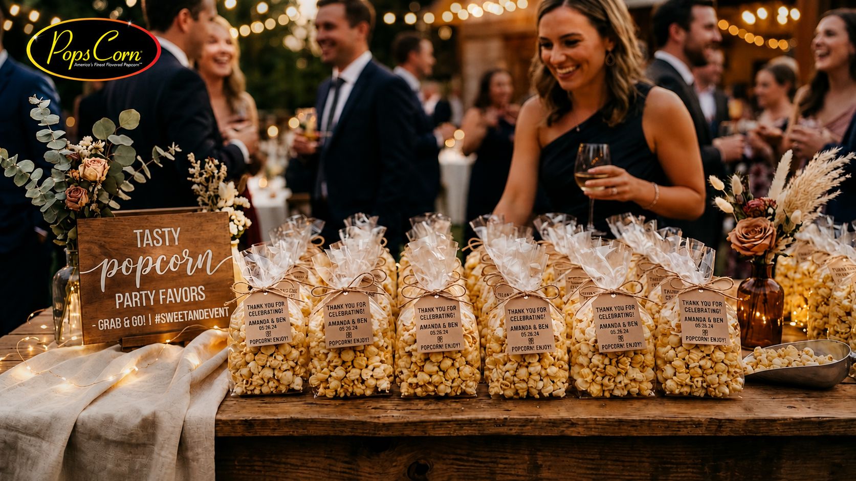 Movie Theater Butter Popcorn – XL Bulk Bag | 90 oz (300 Cups) | Wholesale Popcorn for Events | Pops Corn® Bulk Bags Pops Corn