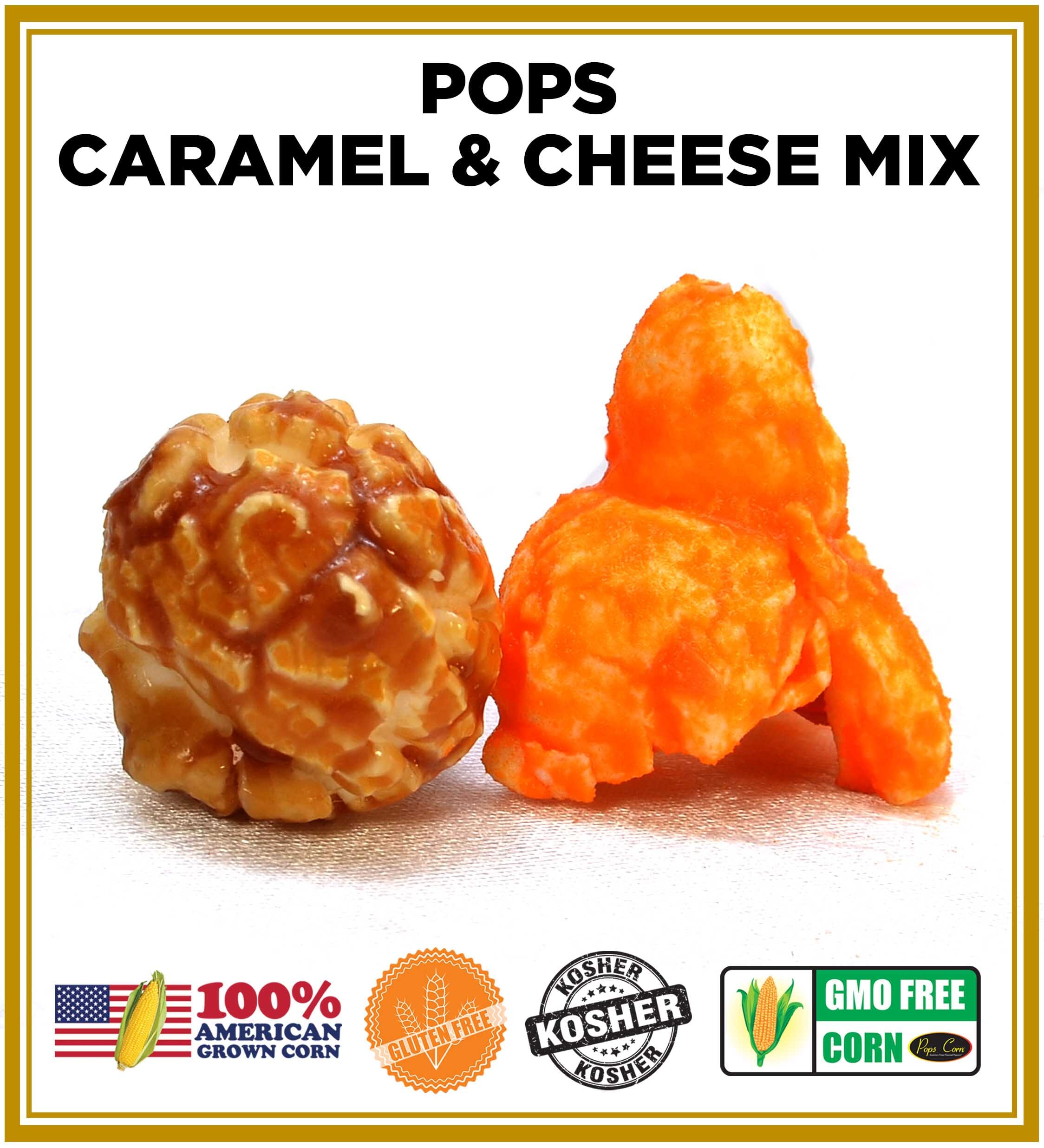 Caramel & Cheese Mixed. Pops Corn