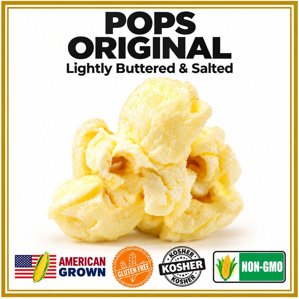 Movie Theater Butter Popcorn – XL Bulk Bag | 90 oz (300 Cups) | Wholesale Popcorn for Events | Pops Corn® Bulk Bags Pops Corn