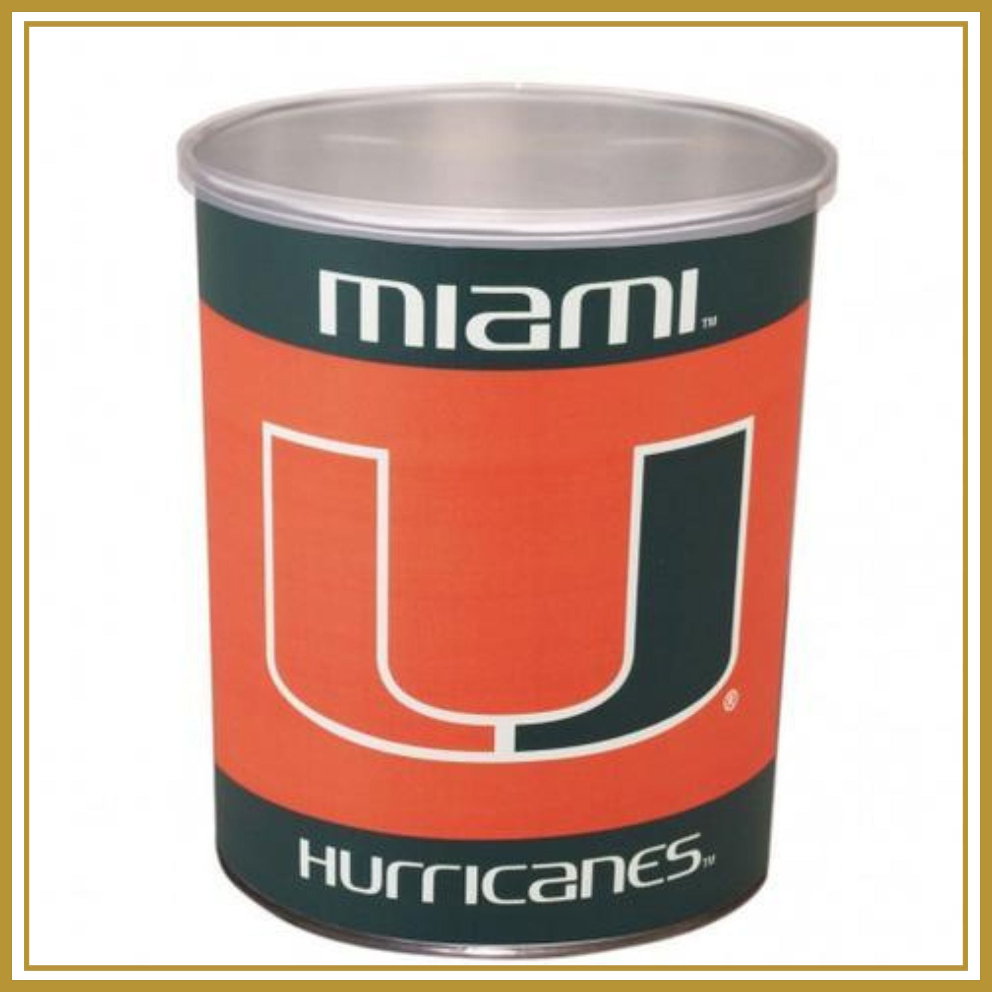 Miami Hurricanes One Gallon-Free Shipping Sports Popcorn Tin vendor-unknown