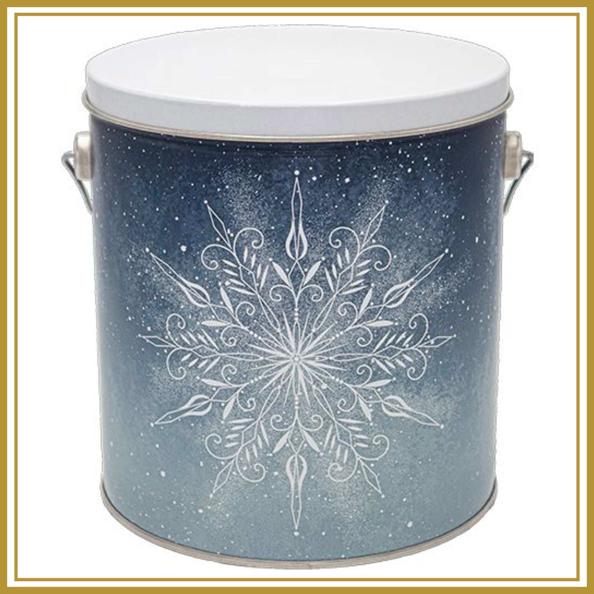 1 Gallon First Snowfall Popcorn Tin โ Choose Up to 3 Flavors | Holiday Gift Tin | Free Shipping | Pops Cornยฎ Holiday Tin Pops Corn