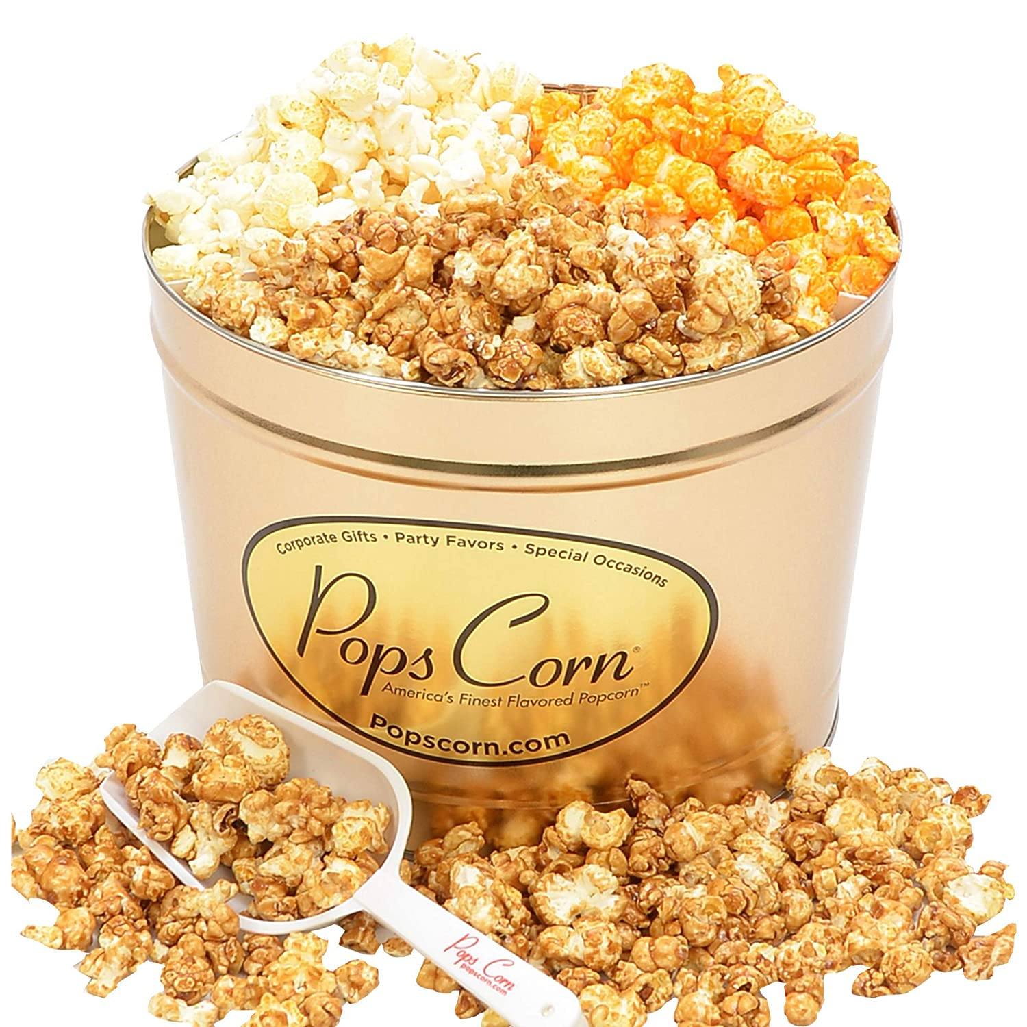2 Gallon Gold-3 FLAVORS! Signature Tins Pops Corn