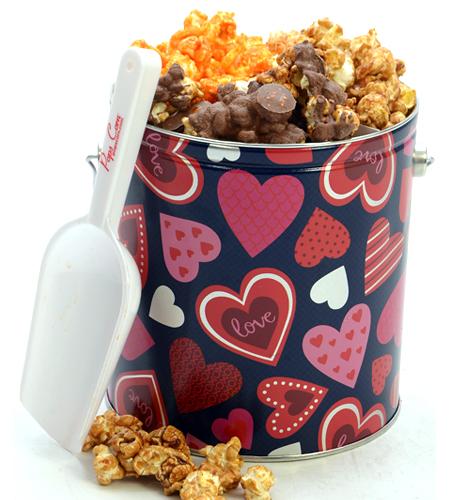 1 Gallon Hearts Tin Valentine's Day Tins Pops Corn Default Title 