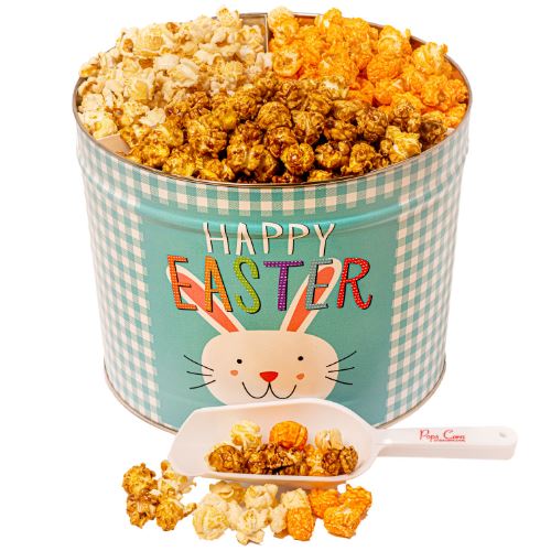 2 Gallon Happy Easter-Free Shipping Signature Tins Pops Corn