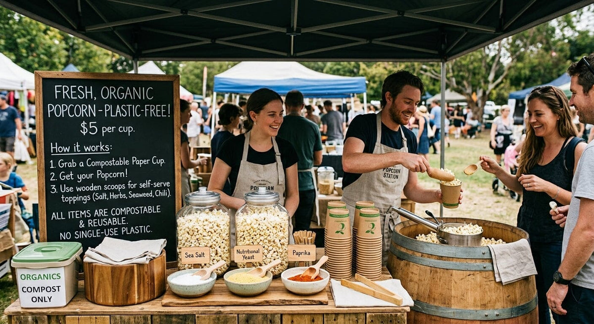 Zero-Waste Event Catering: How to Host a Plastic-Free Popcorn Station