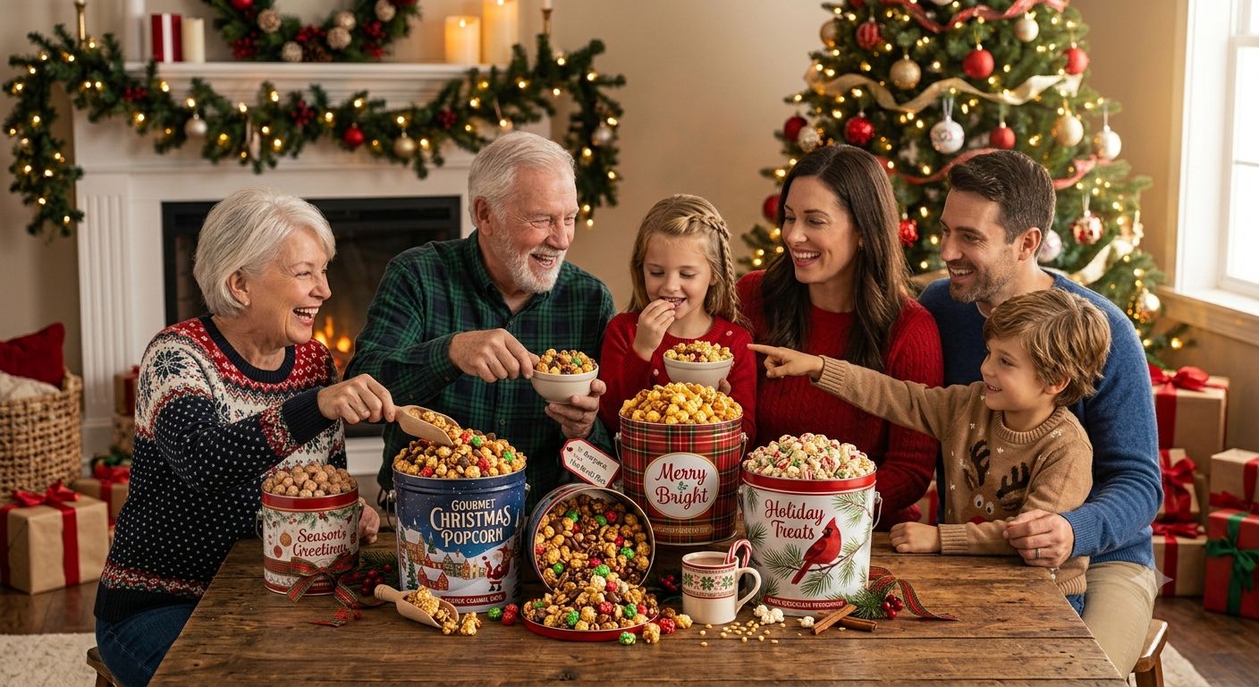 Christmas Gourmet Popcorn Tins: A Delicious Holiday Gift Idea for Everyone