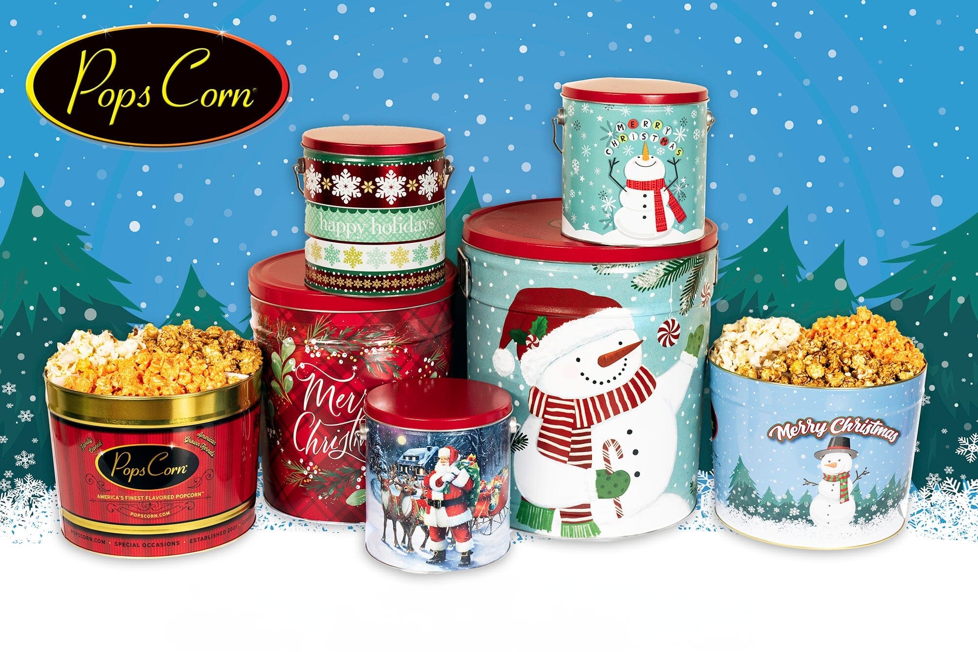 Holiday Popcorn Tins