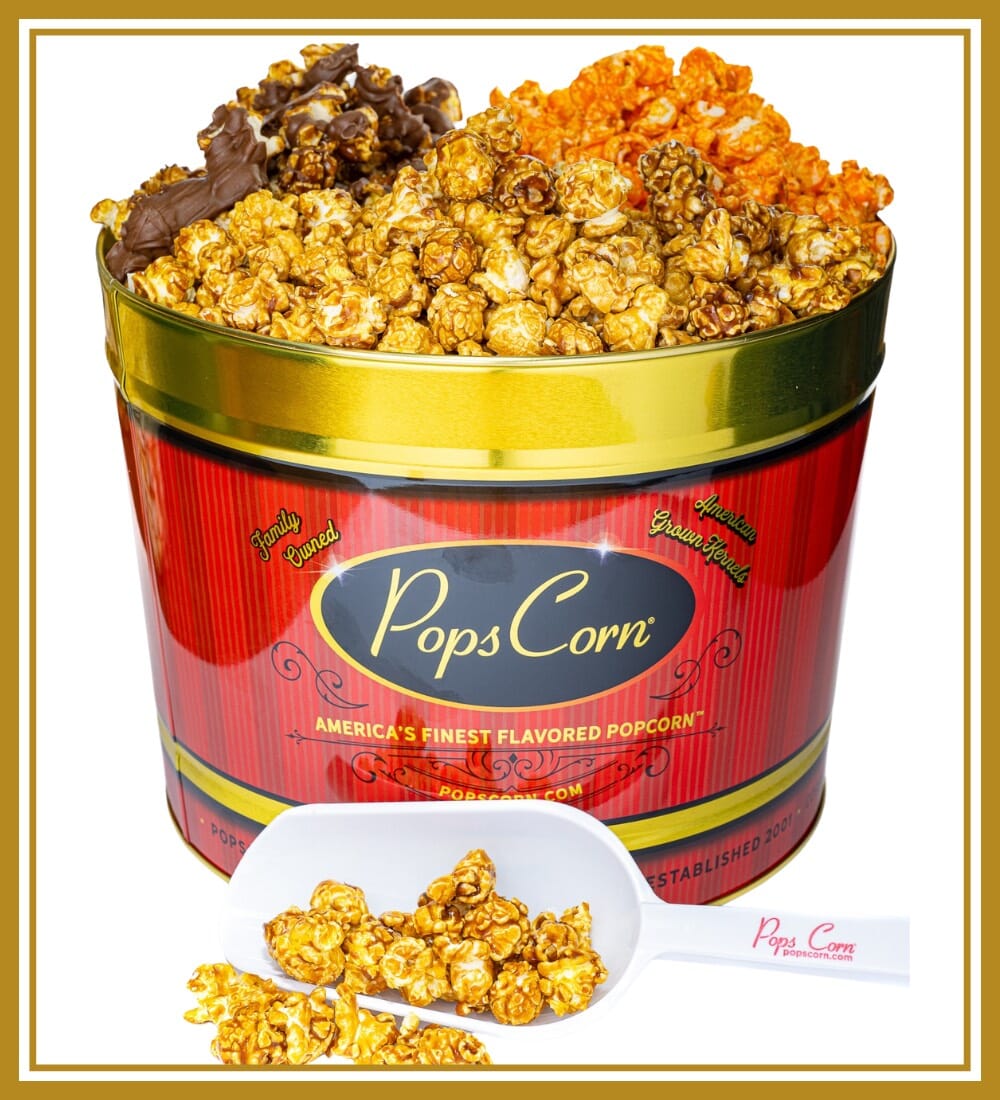 Large 2 Gallon Pops Corn Gourmet Tin -You choose any 3 Flavors! - Free Shipping Valentine&