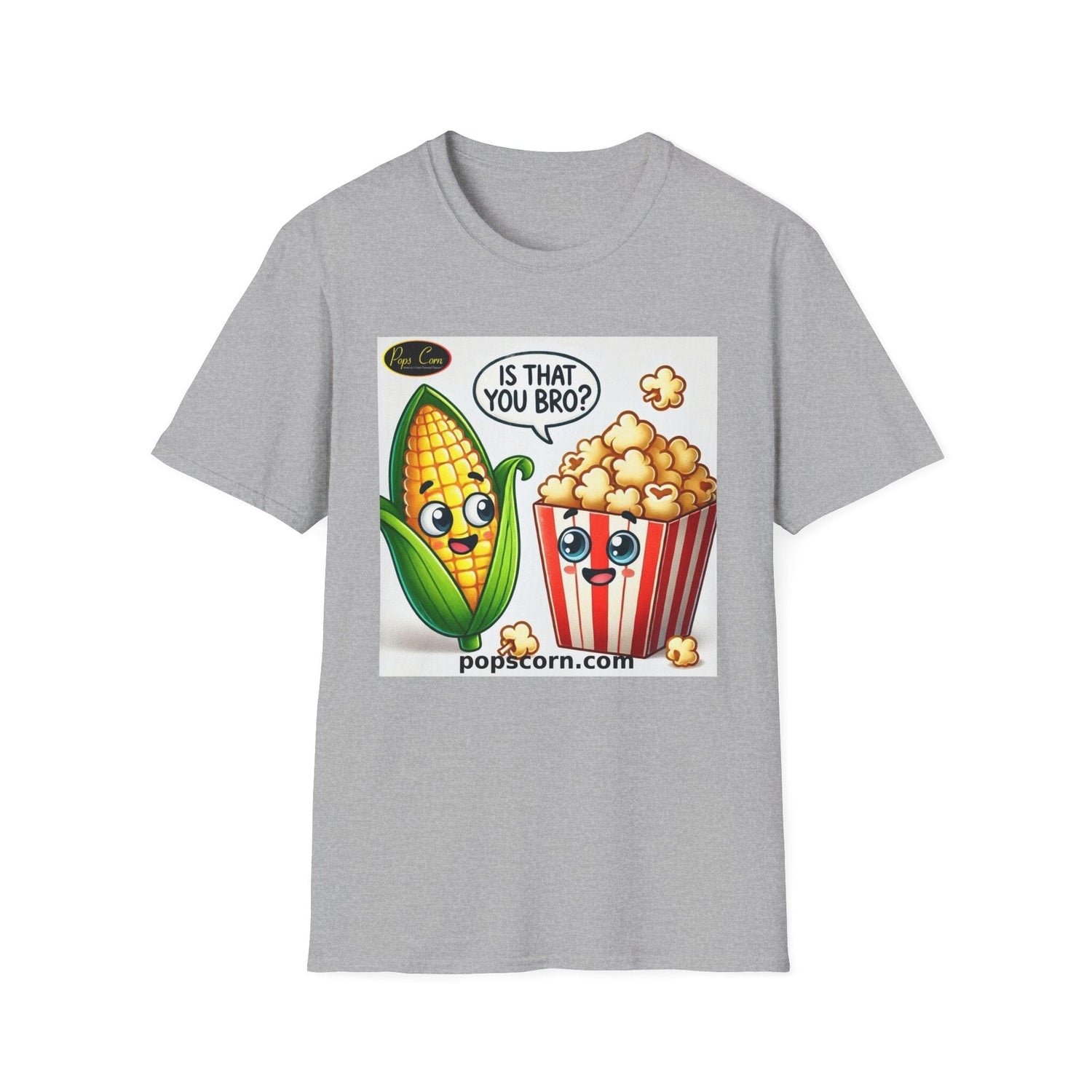 Is That You Bro? Popcorn &amp; Corn Funny T-Shirt T-Shirt Printify Sport Grey S 