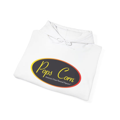 Pops Corn Logo Hoodie — Retro Movie Snack Popcorn Sweatshirt Hoodie Printify 