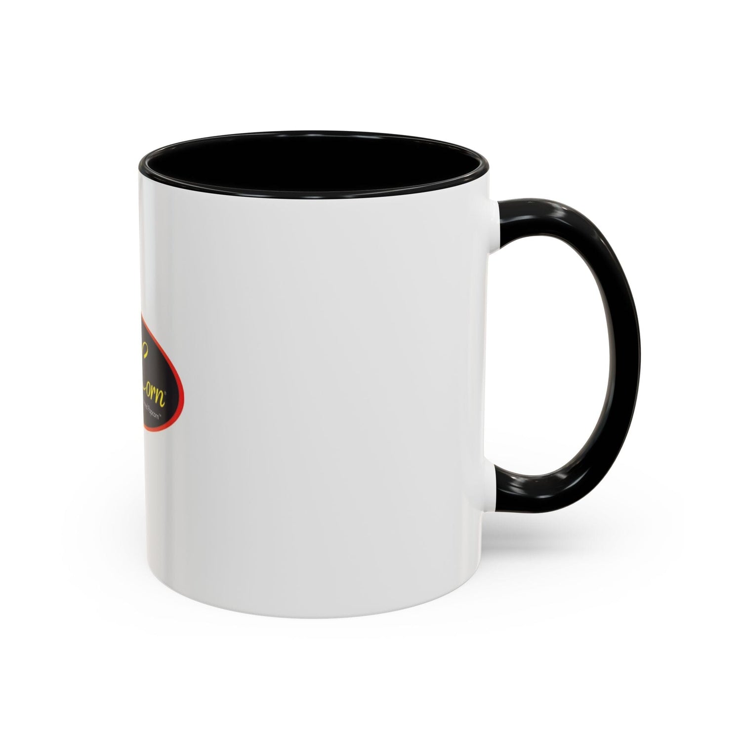 Pops Corn Logo Accent Coffee Mug — Branded Popcorn Shop Ceramic Mug (11/15 oz) Mug Printify 