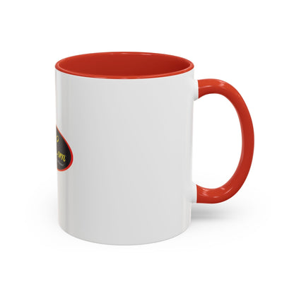 Pops Corn Logo Accent Coffee Mug — Branded Popcorn Shop Ceramic Mug (11/15 oz) Mug Printify 