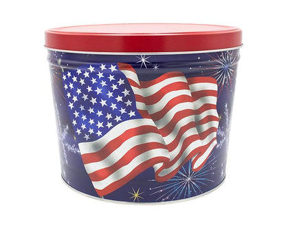 2 Gallon American Flag Signature Tins Pops Corn 