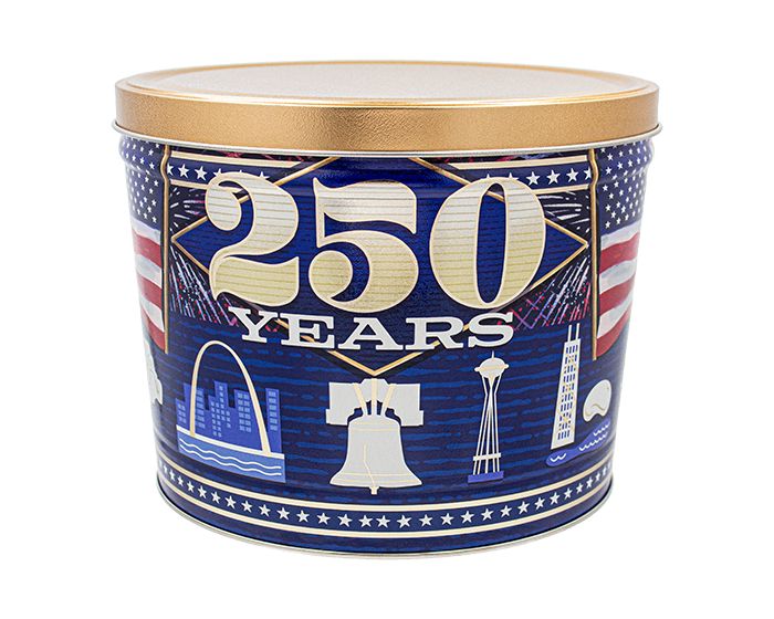 2 Gallon 250th Birthday Signature Tins Pops Corn 