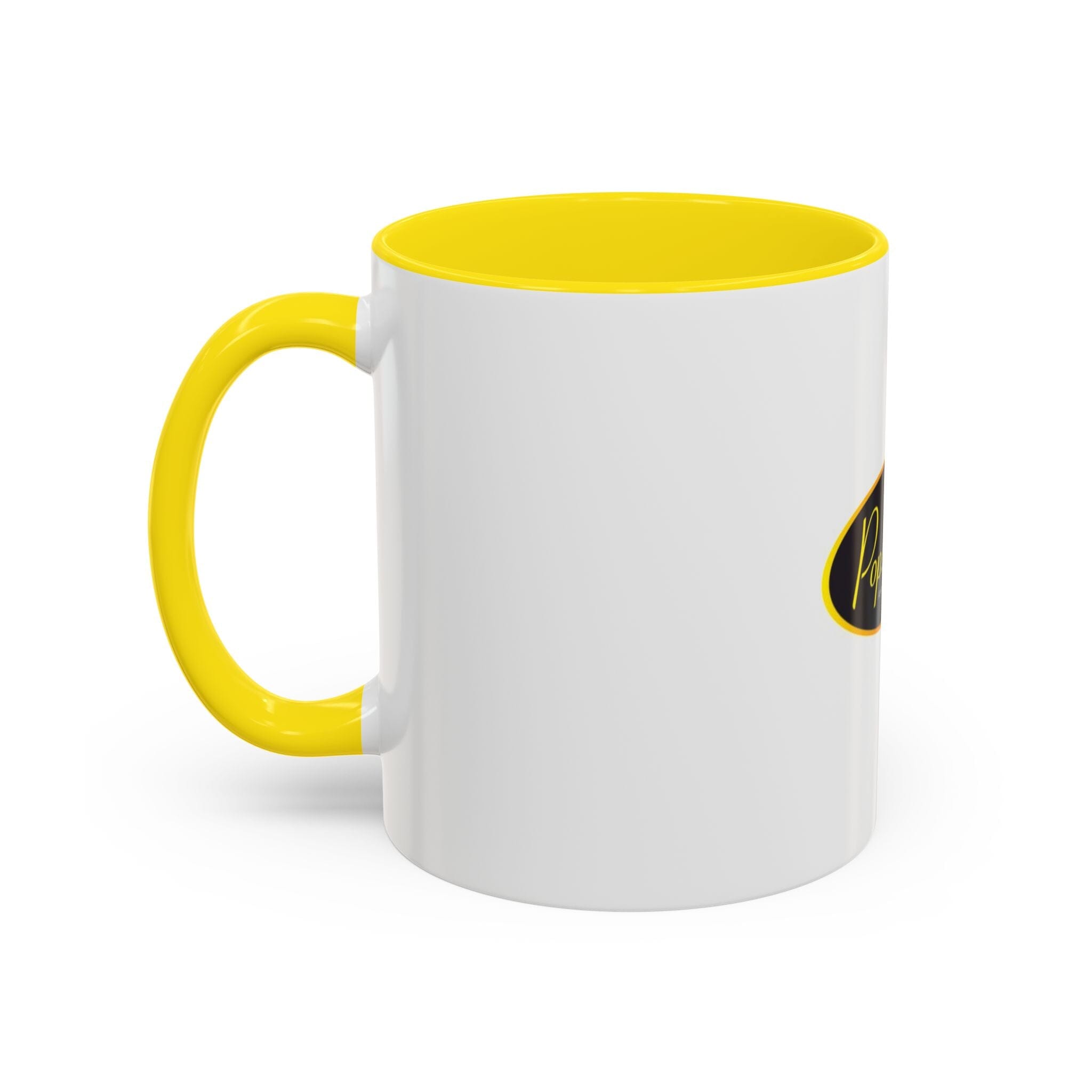 Pops Corn Logo Accent Coffee Mug — Branded Popcorn Shop Ceramic Mug (11/15 oz) Mug Printify 