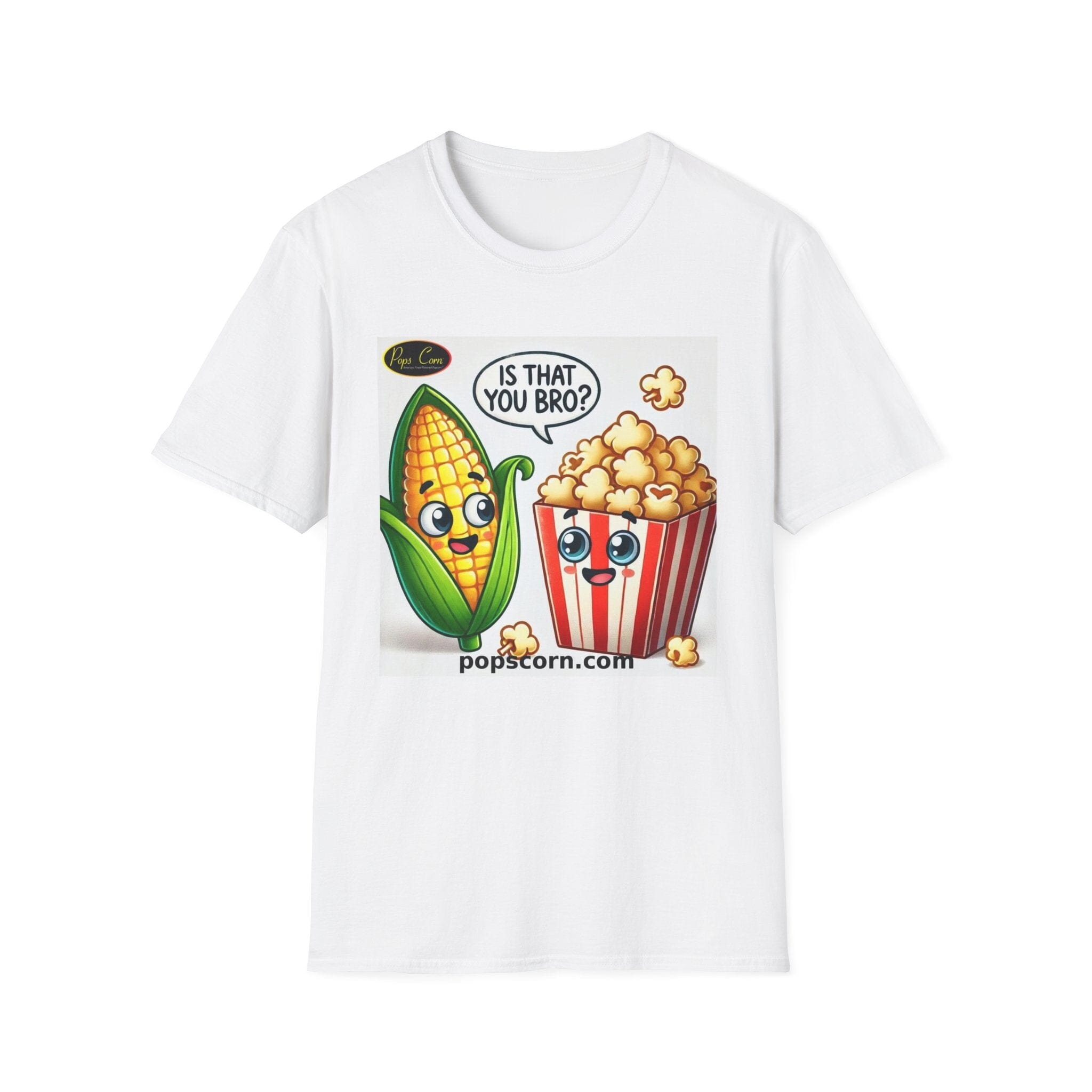 Is That You Bro? Popcorn &amp; Corn Funny T-Shirt T-Shirt Printify White S 