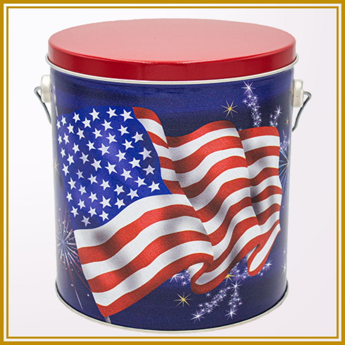 1 Gallon American Flag Signature Tins Pops Corn 