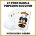20 Bags & Scooper Popcorn Supplies Pops Corn 
