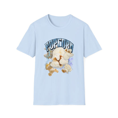 Popcorn Graphic Meme T-Shirt — Retro Movie Snack Tee T-Shirt Printify Light Blue S 