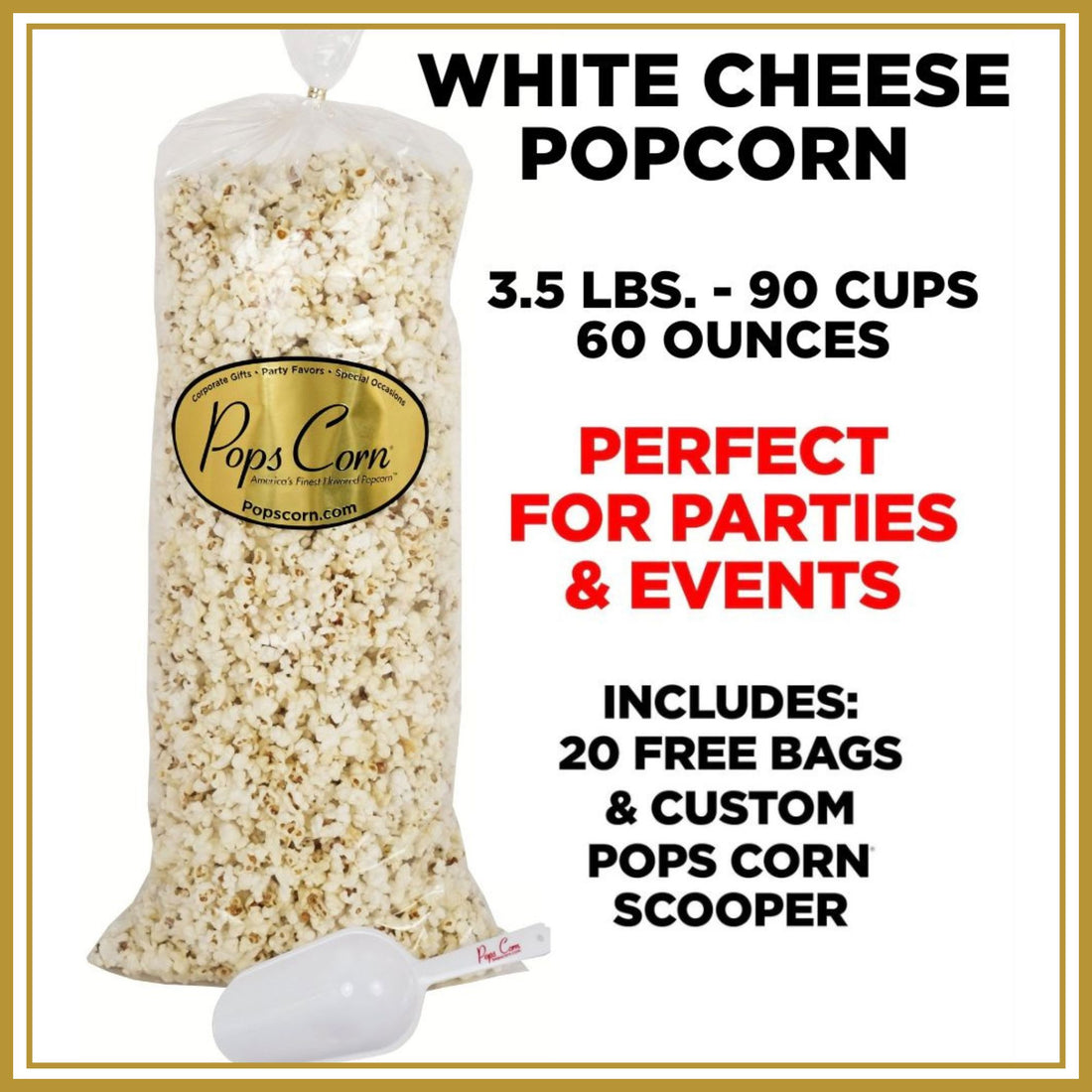 Bulk Gourmet White Cheese Popcorn Bulk Bags Pops Corn 