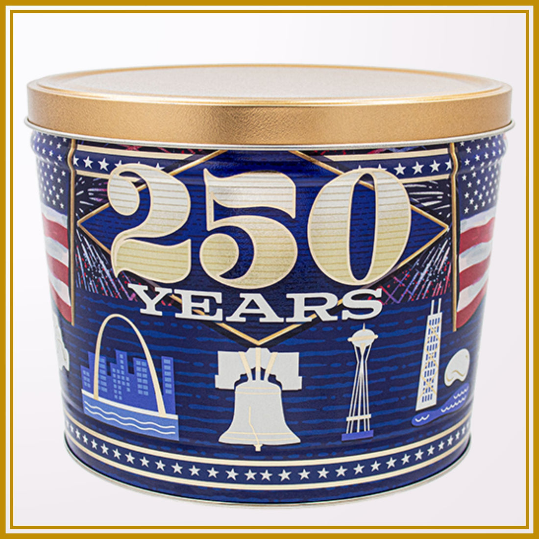 2 Gallon 250th Birthday Signature Tins Pops Corn 
