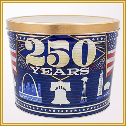2 Gallon 250th Birthday Signature Tins Pops Corn 