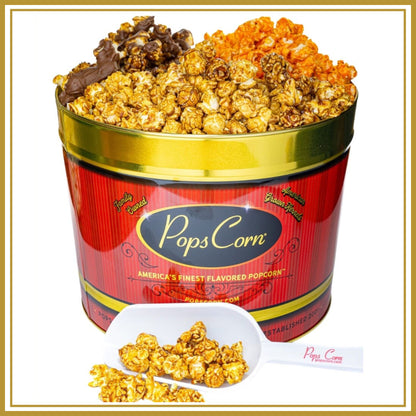 Large 2 Gallon Pops Corn Gourmet Tin -You choose any 3 Flavors! - Free Shipping Valentine&