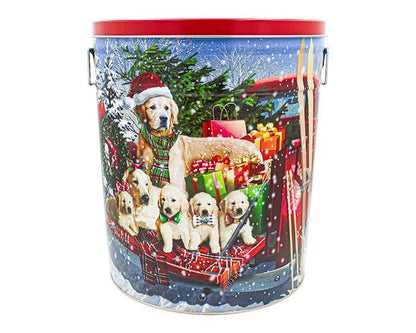 6 Gallon Red Truck Pup Tin-Free Shipping Holiday Tin vendor-unknown 