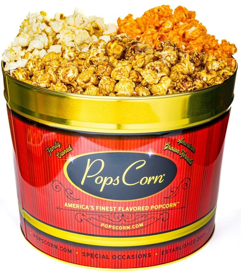 2 Gallon Pops Corn Tin-3 FLAVORS!-Free Shipping Valentine&