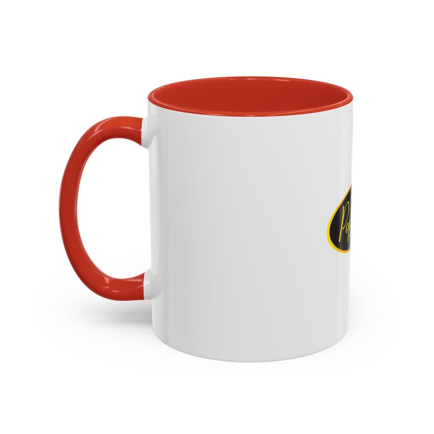 Pops Corn Logo Accent Coffee Mug — Branded Popcorn Shop Ceramic Mug (11/15 oz) Mug Printify 