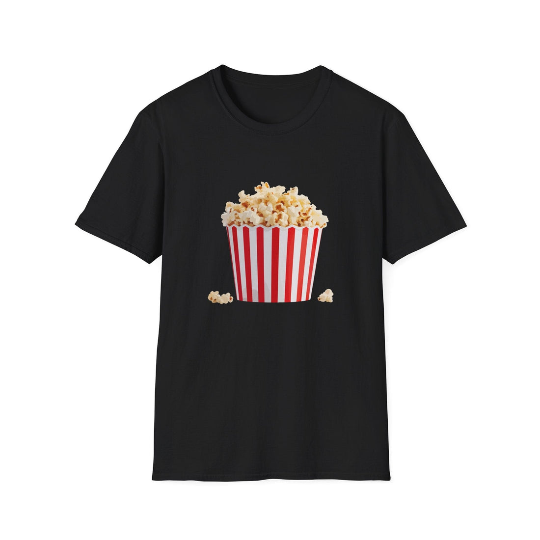 Popcorn Graphic T-Shirt — Movie Night Snack Tee T-Shirt Printify Black S 