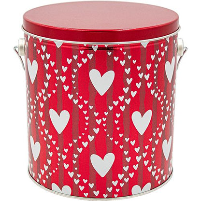 1 Gallon Hearts Popcorn Tin – Choose Up to 3 Flavors | Gourmet Gift Tin | Free Shipping | Pops Corn® Valentine&