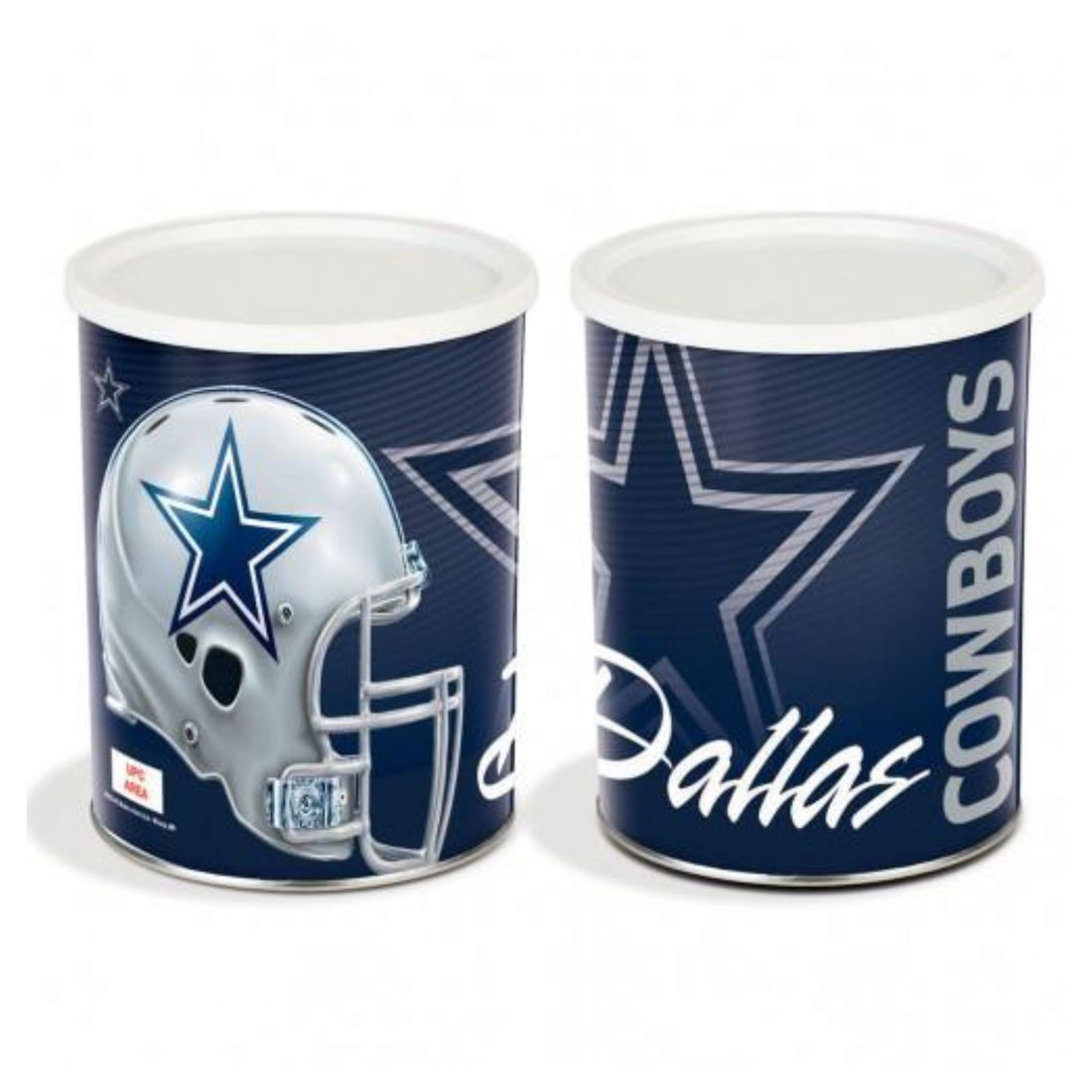 Dallas Cowboys One Gallon-Free Shipping Sports Popcorn Tin Pops Corn 