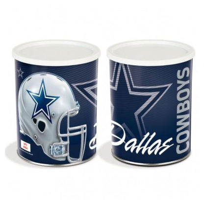 Dallas Cowboys One Gallon-Free Shipping Sports Popcorn Tin Pops Corn 