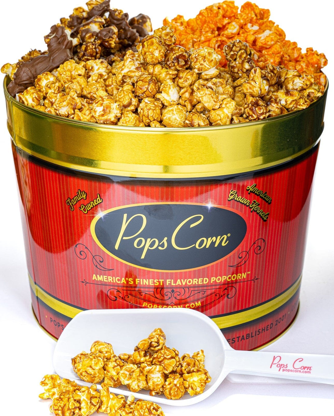 2 Gallon Pops Corn Tin-3 FLAVORS!-Free Shipping Valentine&