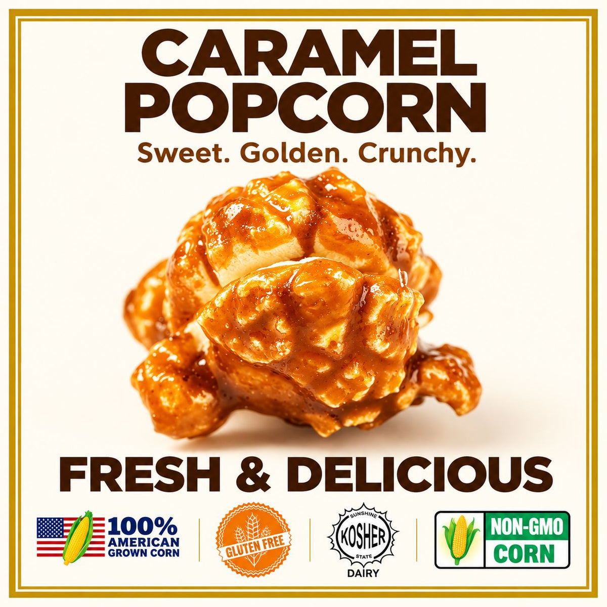 Gourmet Caramel Popcorn – 1.5 lb (24 oz) Container | Handmade Butter Caramel | Pops Corn® Buckets Pops Corn 