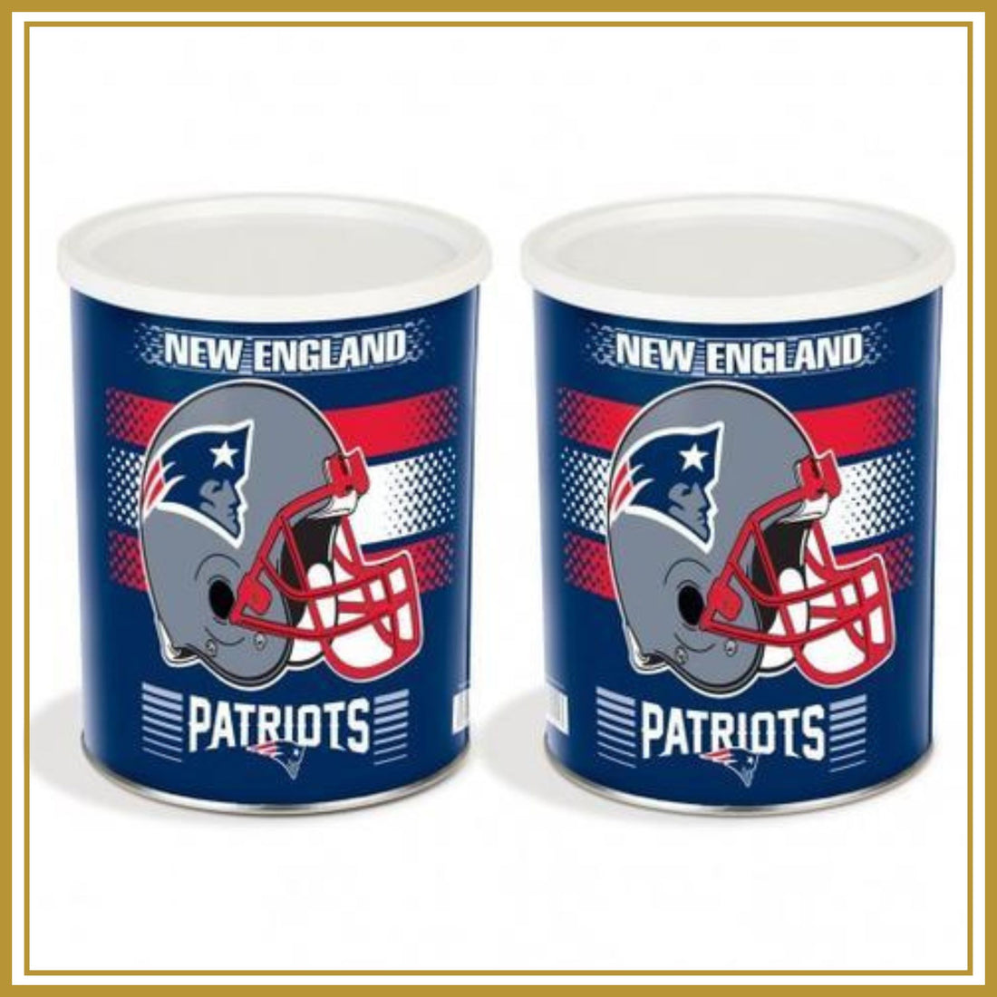 New England Patriots One Gallon-Free Shipping Sports Popcorn Tin Pops Corn 