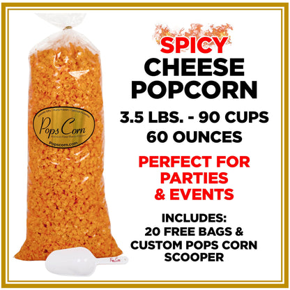 *Spicy* Cheese Popcorn – Bulk 3.5 lb (60 oz) Bag | Gourmet Party Popcorn | Pops Corn® (Copy) Bulk Bags Pops Corn 