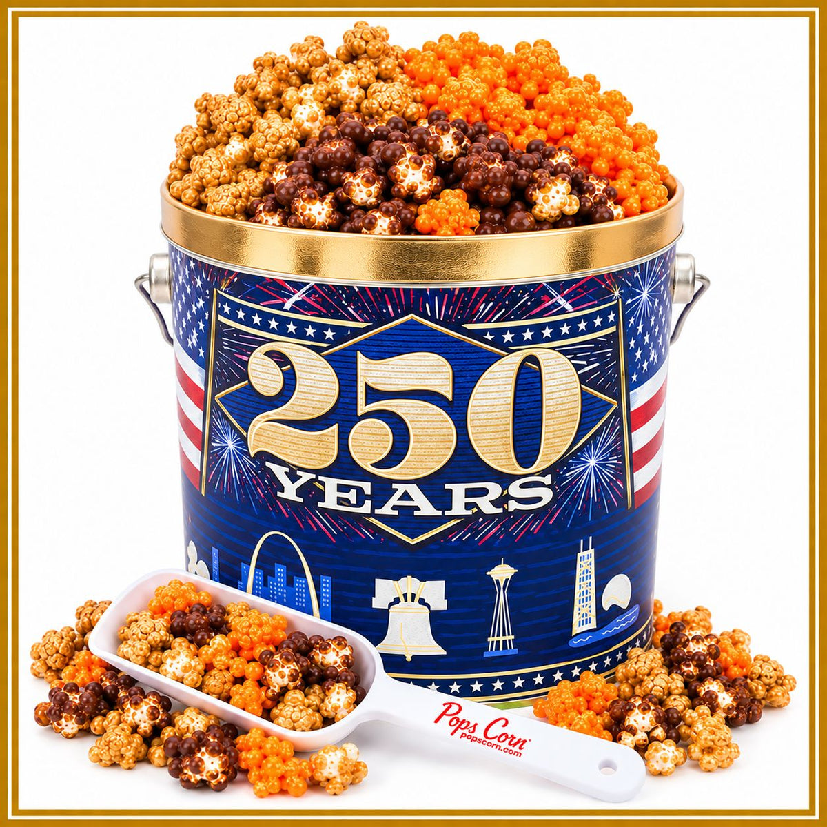 1 Gallon 250th Birthday Holiday Tin Pops Corn 