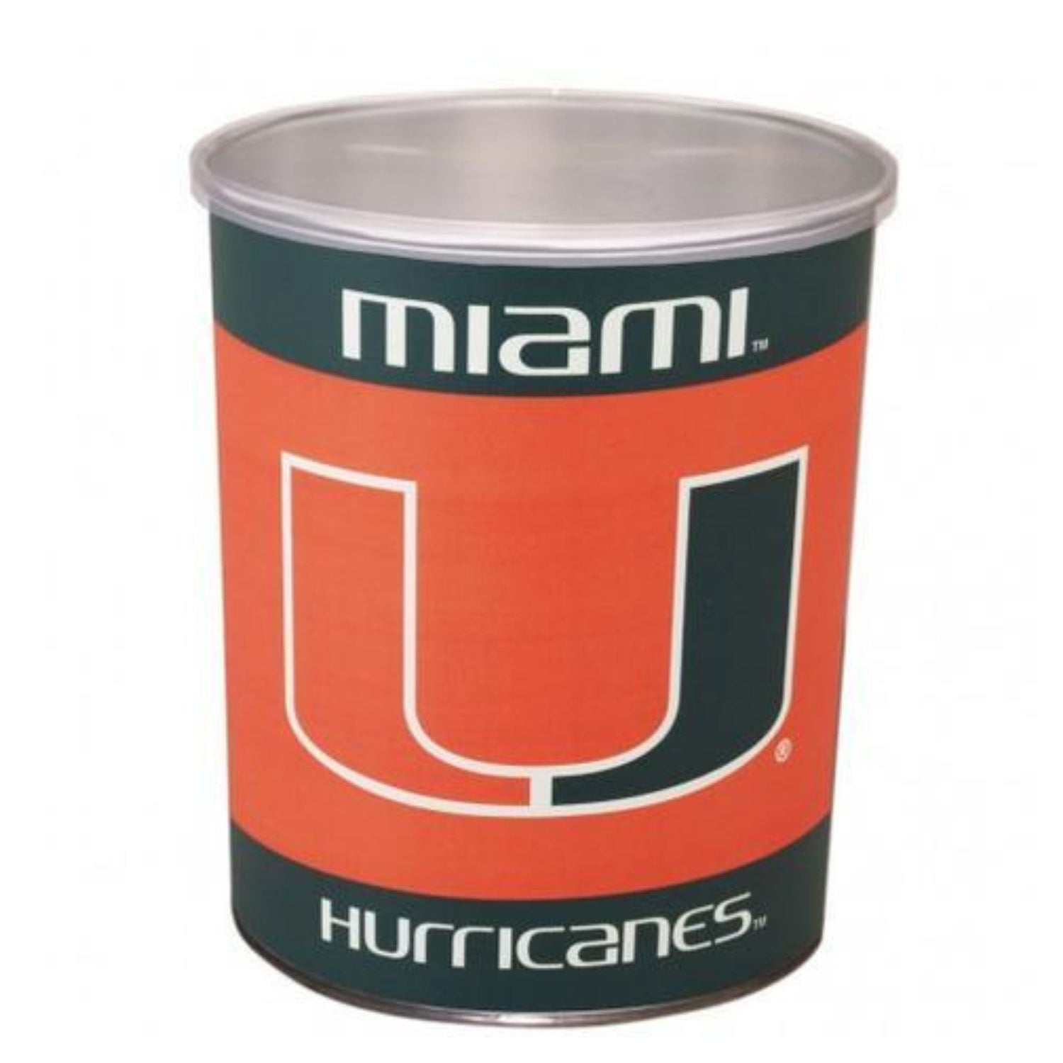 Miami Hurricanes One Gallon-Free Shipping Sports Popcorn Tin vendor-unknown 