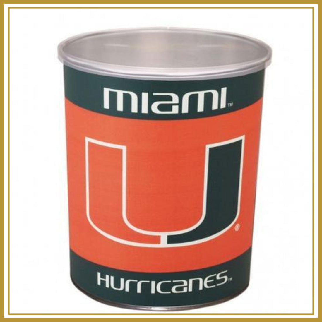 Miami Hurricanes One Gallon-Free Shipping Sports Popcorn Tin vendor-unknown 