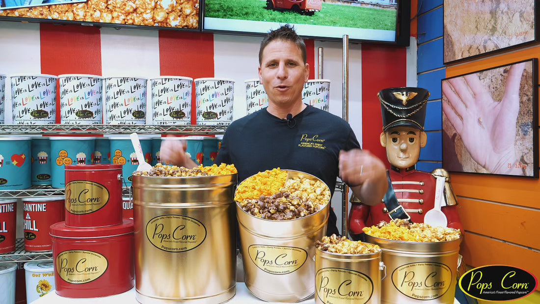 2 Gallon Gold Signature Popcorn Tin – Choose Up to 3 Flavors | Gourmet Gift Tin | Free Shipping | Pops Corn®🏆🥇🏆