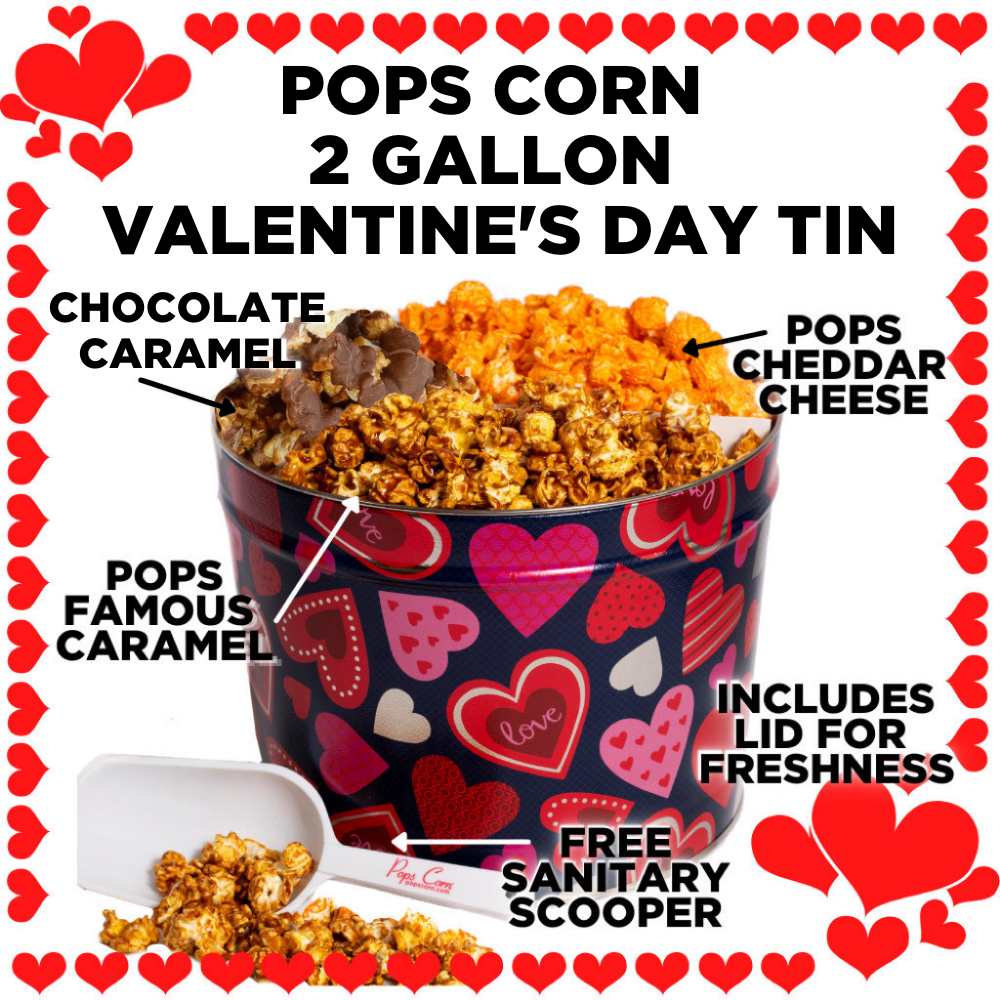 pops corn 2 gallon valentines day tin