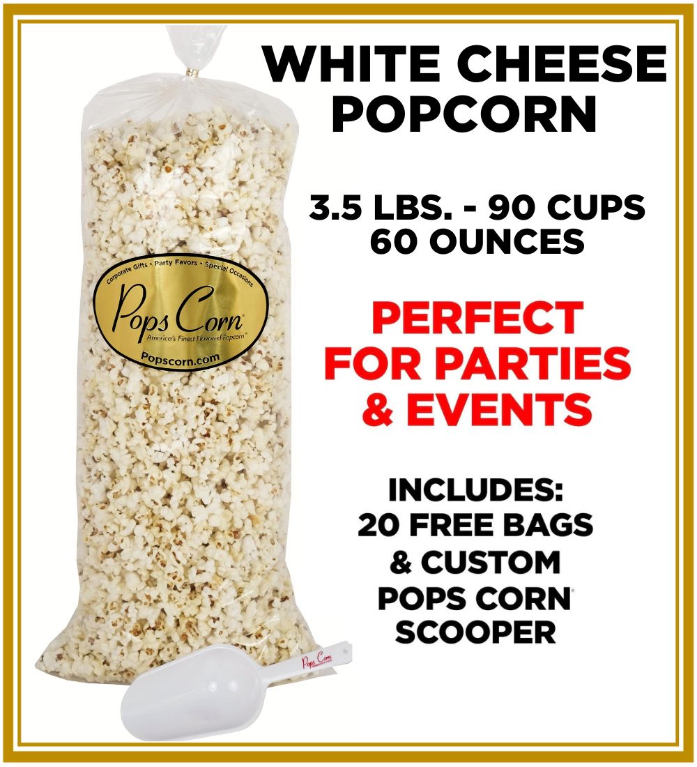 Bulk Gourmet White Cheese Popcorn Pops Bulk Popcorn Bags. Made fresh to order! ?✔ Pops Corn 